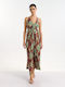 Summer Midi Dress Brown/Green