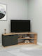 Stewehome Colțar Stand TV Stejar – Antracit MDF Cu Dulapuri