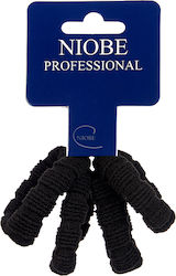 Niobe Professional Haargummis Schwarz Set 4 Stück