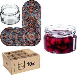 Kadax Βαζάκι Γυάλινο με Καπάκι 250ml (10τμχ)