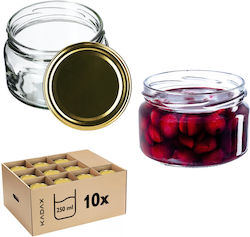Kadax Βαζάκι Γυάλινο με Καπάκι 250ml (10τμχ)
