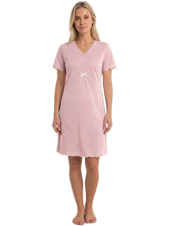 Caress Summer Cotton Women's Nightgown Pink