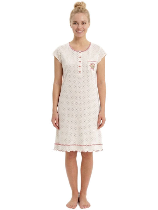 Caress Summer Cotton Women's Nightgown Salmon