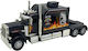 American Black Semi Truck Model 1:24 Sounds Lights Opening Doors Spring Suspension