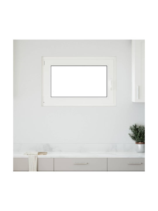 vidaXL Hinged PVC Window W100xH50cm