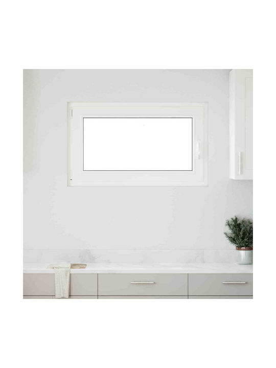 vidaXL Hinged PVC Window W100xH50cm