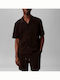 Short Sleeve Cotton Shirt in Wide Fit Black