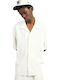 Short Sleeve Cotton Shirt in Wide Fit Ecru