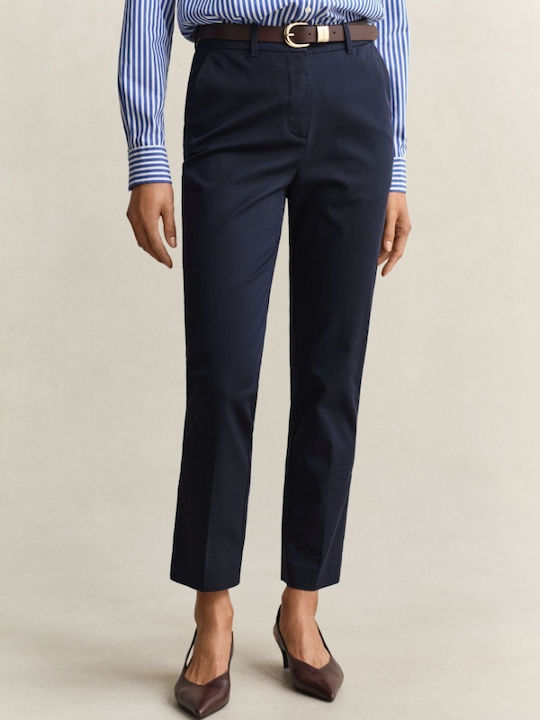 Women's Fabric Trousers in Slim Fit Dark Blue
