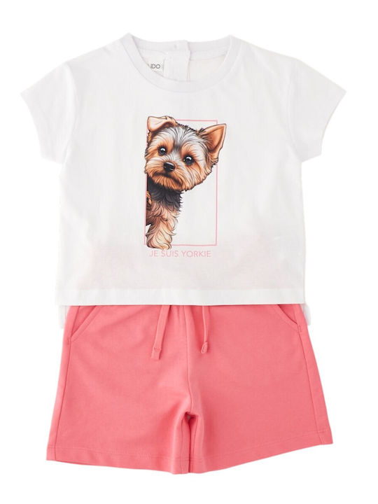 Kids Set with Shorts Summer 2 Pieces White