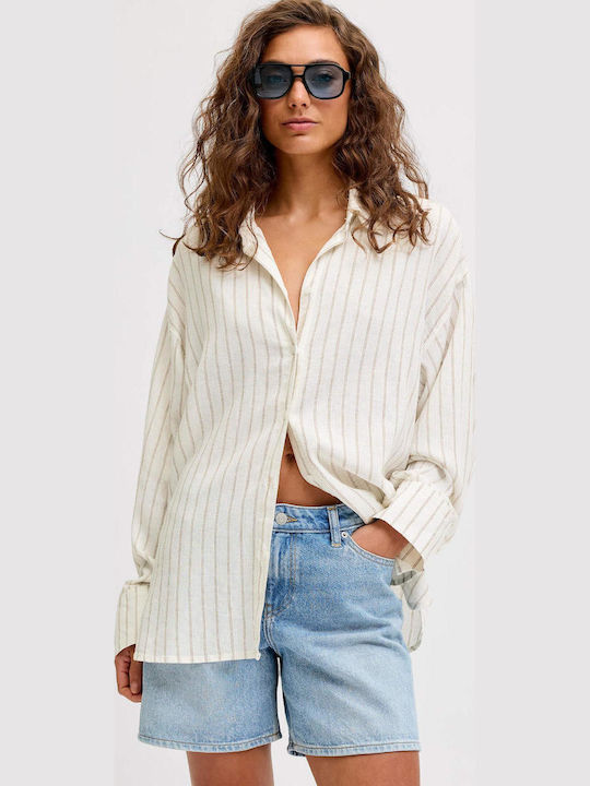 Jack & Jones Γυναικείο Πουκάμισο Off White