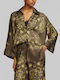 Long Sleeve Women's Satin Shirt Khaki
