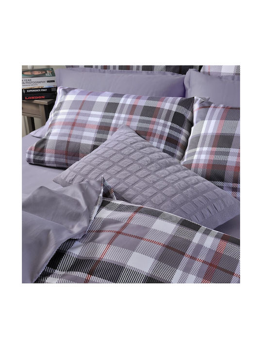 Down Town Home Decorative Pillow Case 1186 Made of 100% Cotton Purple 40x60cm
