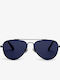 Superdry Unisex Sunglasses with Gray Metallic Frame and Blue Lenses W9710052A-K5M