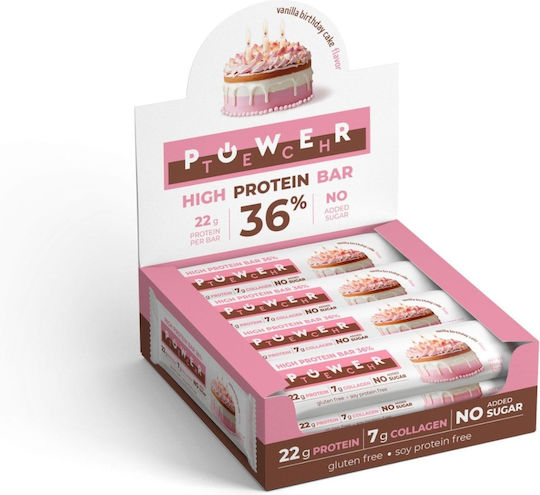 Powertech Μπάρες Πρωτεΐνης με Γεύση Vanilla Birthday Cake 12x65gr