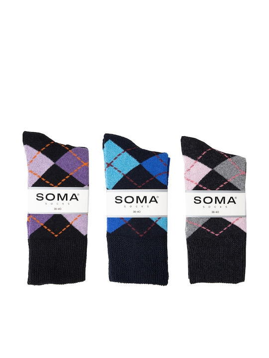 Soma Socks Casual Дамски Чорапи Многоцветни 3Pack