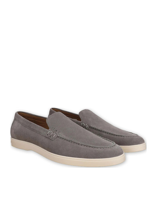 Izac Leather Men's Moccasins in Gray Colour