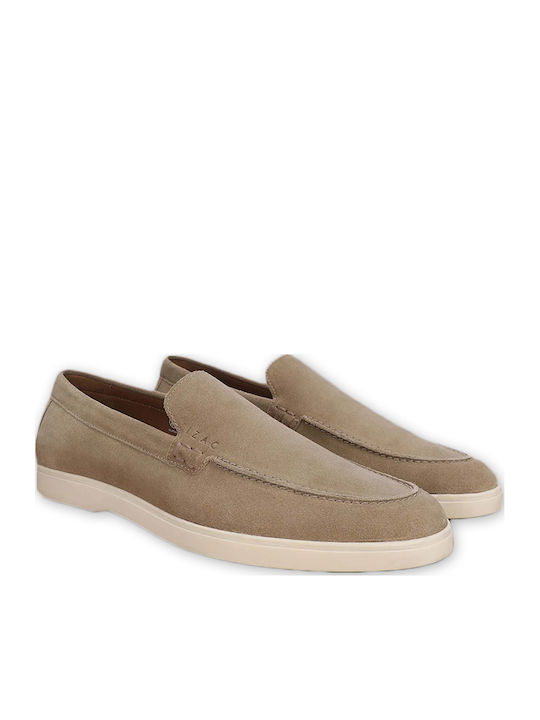 Izac Leather Men's Moccasins in Beige Colour