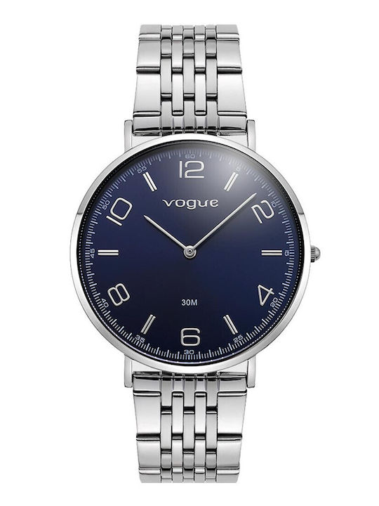 Vogue Men's Battery Watch with Silver Metal Bracelet