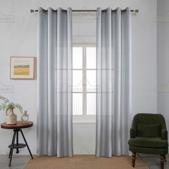 My Home Luxury Завеса с Копчета Line Сива 270x270см