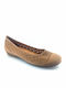 Leather Women's Ballerina Shoes In Brown Colour