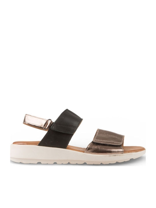 Leather Women's Flat Sandals Black