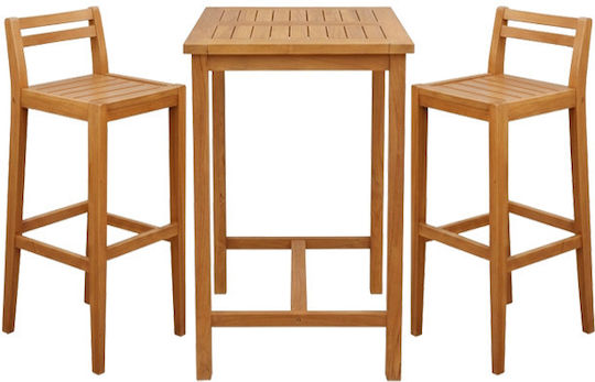 Bliumi Garten- und Outdoor-Möbelsets für kleinen Balkon G + 3 Stück Teak