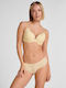 Marine Damen-Slip Brasil mit Spitze Gelb