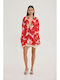Mini Cloche Floral Red Skirt