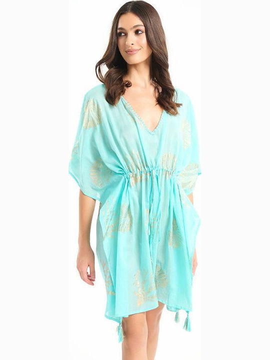 Ble Resort Collection Дамски Плажен Кафтан Тюркоазен