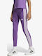 Kids Leggings Sports Long Purple 3 Stripes