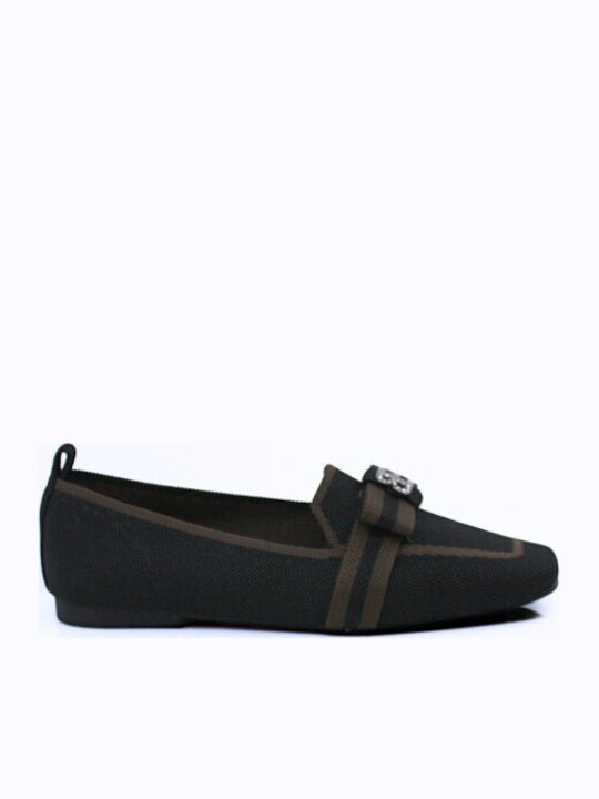 Δερμάτινα Γυναικεία Loafers σε Μαύρο Χρώμα