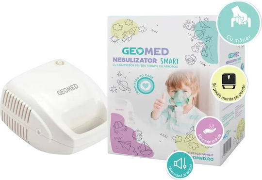 Geomed Nebulizatoare Compresor & Design Compact Adulți & Copii Mască Electrică Adulți Mască Copii Muștiuc Tub Aer & Pahar Medicament