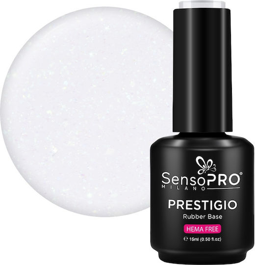 SensoPro Rubber Base Prestigio Glitzer Nagellack Lang anhaltende Quick Dry Sparkle Whisper 15ml