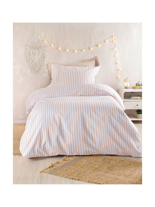 Rythmos Set Kids Duvet Cover Single with Pillowcase Cotton Beige 160x250cm