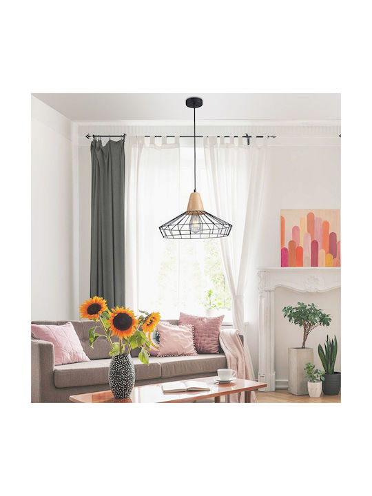 Vivalux Deckenleuchte Schwarz mit Lampenbirnensockel E27 39cm