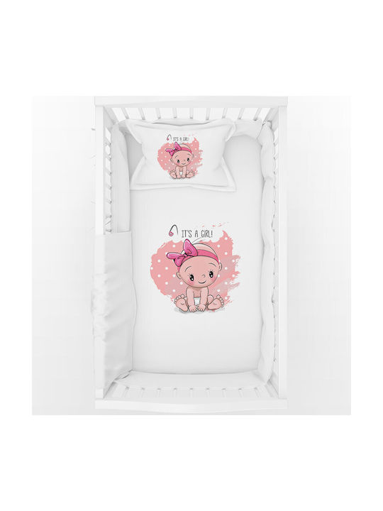 Bonjour Bebe Set Baby Crib Cotton White Sheets