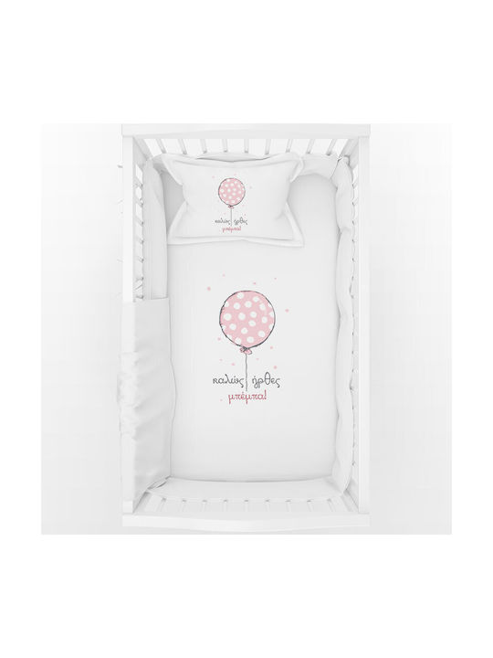 Bonjour Bebe Set Baby Crib Cotton Sheets Pink