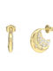 Guess Earrings Hoops Steel Gold Plated with Stones