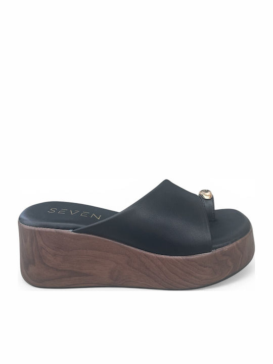 Seven Summer Women's Platform Slippers Style Black