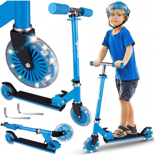 MalPlay Scuter Copii Pliabil 2 Roți Cu Iluminare LED Pentru 3+ Ani Albastru