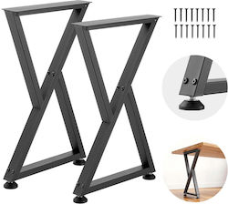 Vevor Metal Furniture Leg 2 Pieces for Table Coffee Table Office 74x47.2cm Black