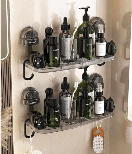 Alista Home An Der Wand Montierte Badezimmerregal Kunststoff Schwarze