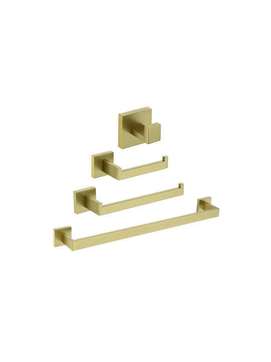 Set Accesorii Baie Montat pe Perete Inox Auriu Set Accesorii Baie Montat pe Perete Inox Auriu