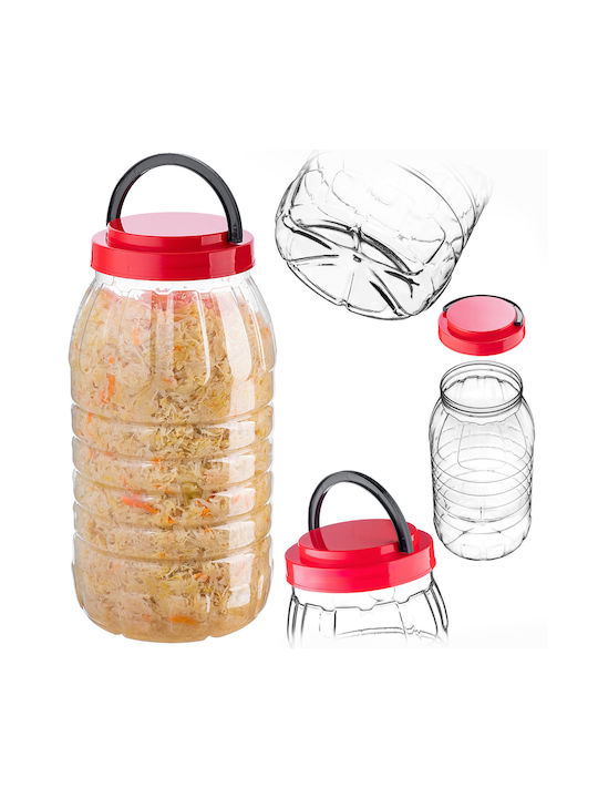Kadax Vază Pentru Paste Cu Capac Din Plastic Roșu 5000ml