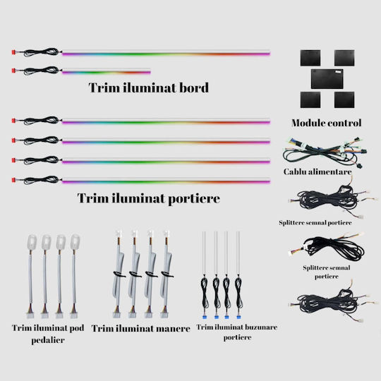 Ambient Lights Dedicated To Mercedes-benz S Class W221 2005-2013 Rgb Acrylic 18 In 1 Dynamic Symphony Effect Bluetooth App Control
