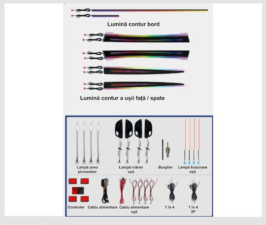 Lumini Ambientale Dedicate Pentru Bmw Seria 5 F10 F18 2010-2016 Seria 5 F10 2010-2016 Rgb Acrilic 22 În 1 Efect Simfonie Dinamică Control Din