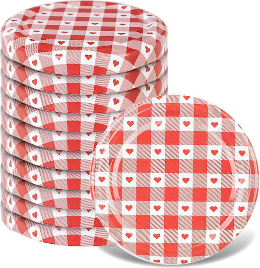 Lids Jars Fi66 Jar Caps Heart 4-clasp 10pcs