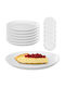 Kadax White Glass Dessert Plate 19cm 6 Pieces