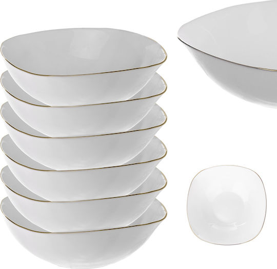 Kadax Glass White Salad Bowl 15cm 6 Pieces Kadax Glass White Salad Bowl 15cm 6 Pieces